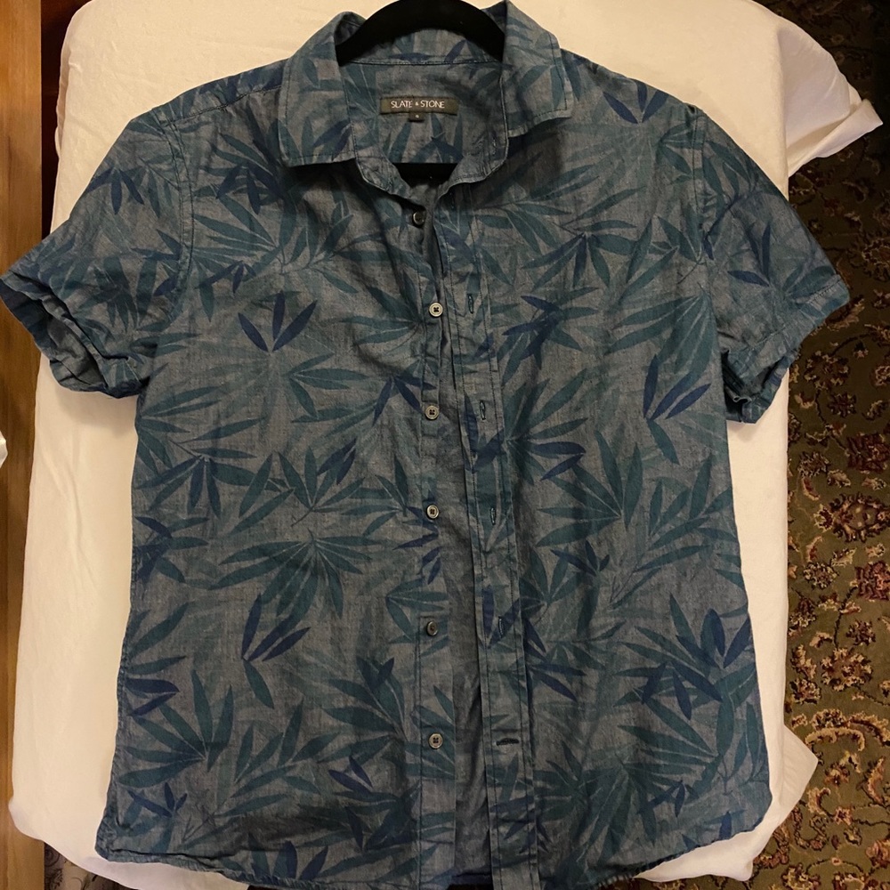 Slate and stone button up shirt